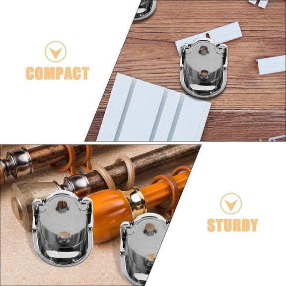 LEXSOMEO 2pcs Flange Socket Bracket Closet Rod End Supports Curtain Flange Rod Holder