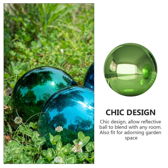 RENACLIPY 2- Stainless Steel Gazing Mirror Outdoor Garden Reflective Decor Spheres