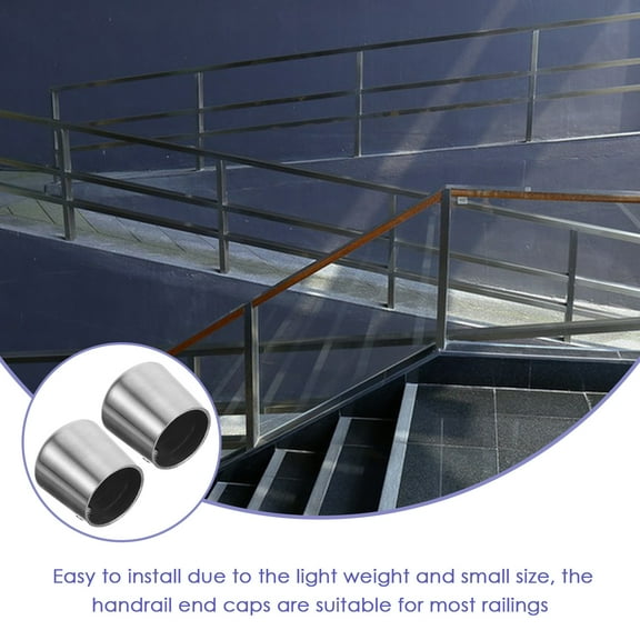 LEXSOMEO 2pcs Handrail End Caps Handrail Stairs Post End Caps Stainless Steel Stair Handrail Sealing Covers
