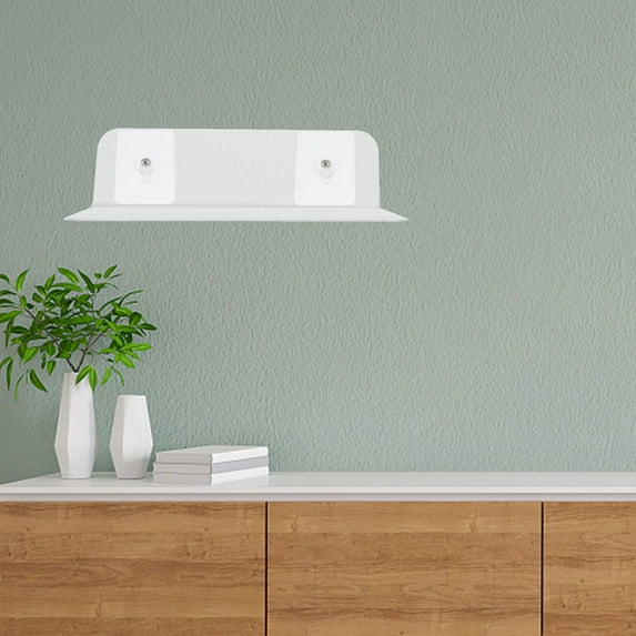 RENACLIPY 2Pcs White Floating Shelf Wall-Mounted Storage Rack Acrylic Bathroom Storage Stand