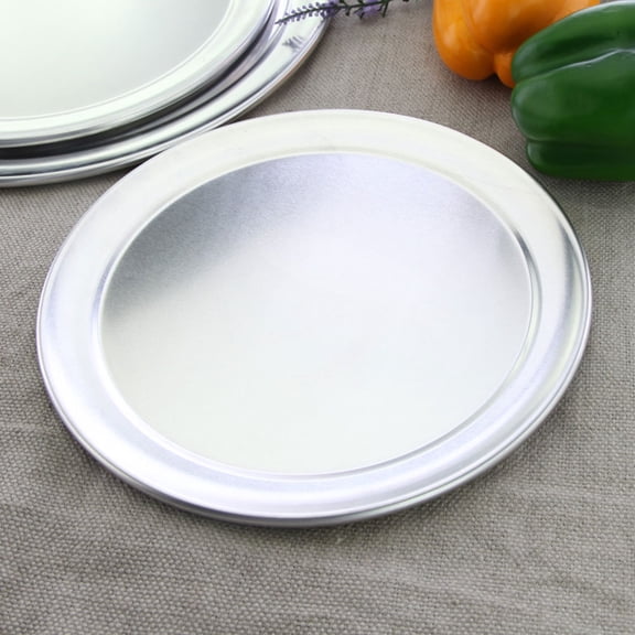 RENACLIPY 2-Pack Round Aluminum Pizza Baking Trays, Non-Stick Oven Pans for Cooking, Baking, and