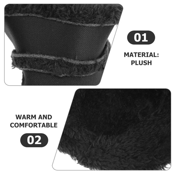 RENACLIPY Plush Insole Inserts Black Fuzzy Lining for Shoes Boots Sneakers 2Pairs