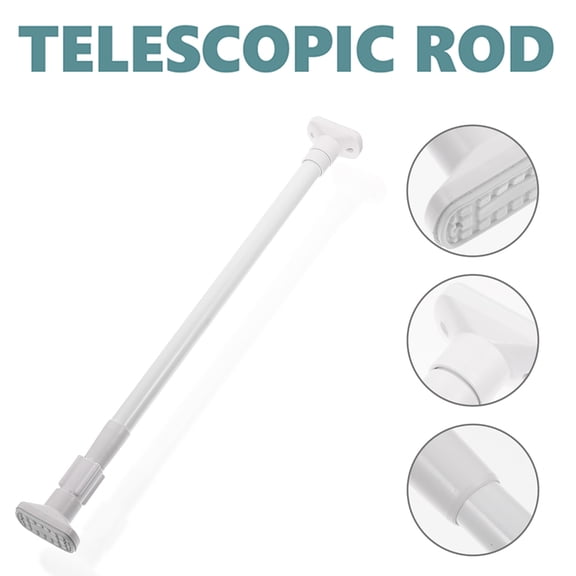 COOPHYA 2-Pack White Adjustable Retractable Tension Curtain Rods for and Closets, Easy Install