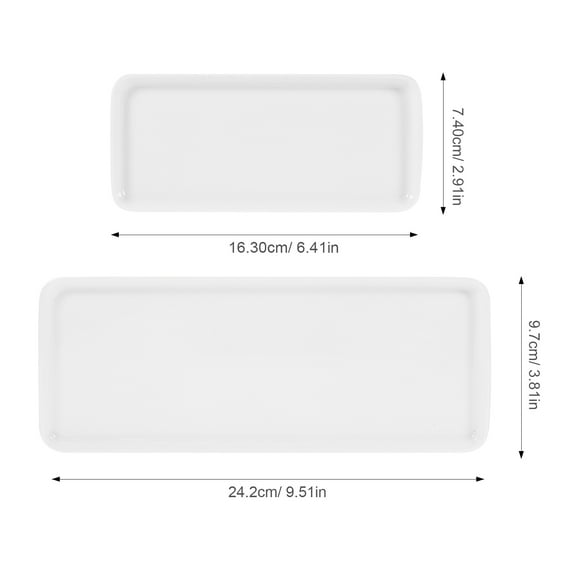 LEXSOMEO 2pcs Vanity Tray Ceramic Vanity Tray Bathroom Tray Countertop Ceramic Tray Dresser Tray
