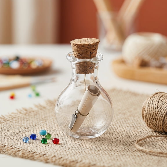 Mini Container Dimensions Glass Bottles with Cork in Various Sizes for Crafts and Decorations