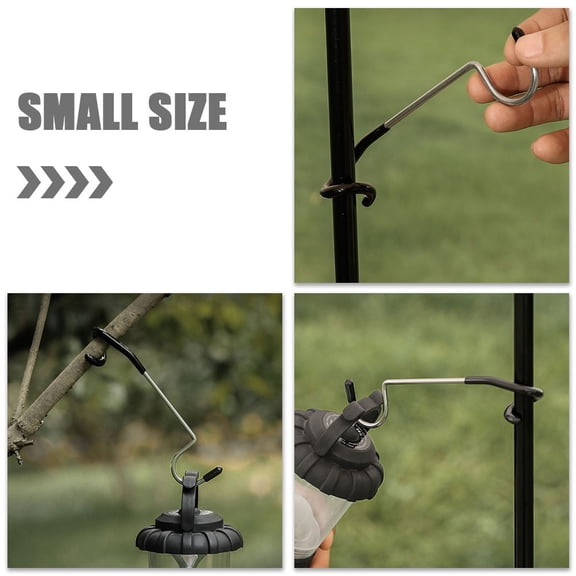 LEXSOMEO 3Pcs Outdoor Lamp Pole Hooks Camping Lamp Hook Hanger Metal S Shape Tent Light Hooks