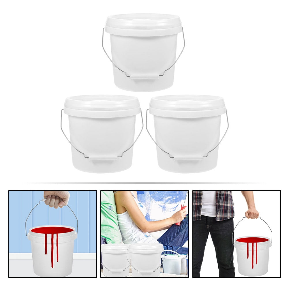 LEXSOMEO 3pcs Round Bucket 4L Color Mixing Bucket Pigment Bucket Empty ...