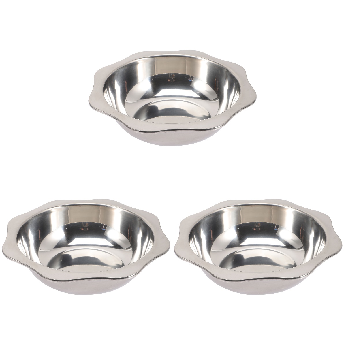 LEXSOMEO 3pcs Stainless Steel Induction Cooker Hot Pot Thicken Metal Hotpot Pot for Home