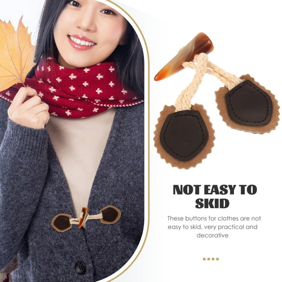 LEXSOMEO 4 Pairs Clothes Toggle Buttons Vintage Coat Buttons Women Clothing Closure Buttons