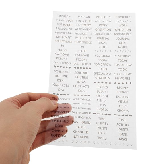 RENACLIPY Black PVC Planner Stickers for Scrapbooking, Journaling, Craft Projects, and Decorative Uses