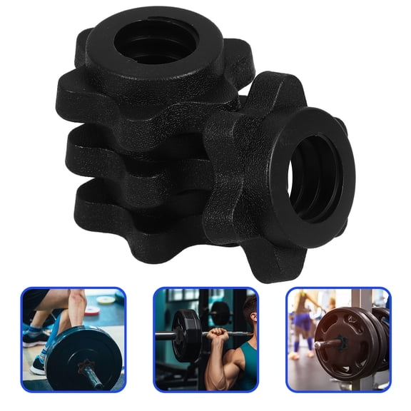 LEXSOMEO 4pcs Barbell Self-locking Nut Anti Skid Barbell Nut Self-locking Security Nut Accessory