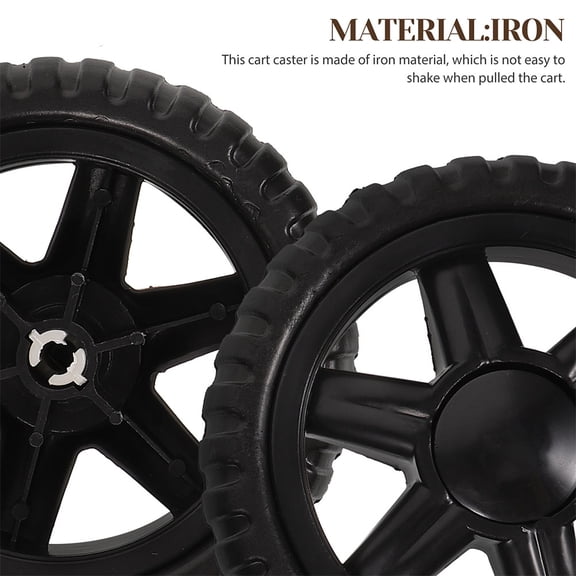 COOPHYA 4Pcs Utility Cart Wheels Replacement Black Plastic PU Material Stable and Durable