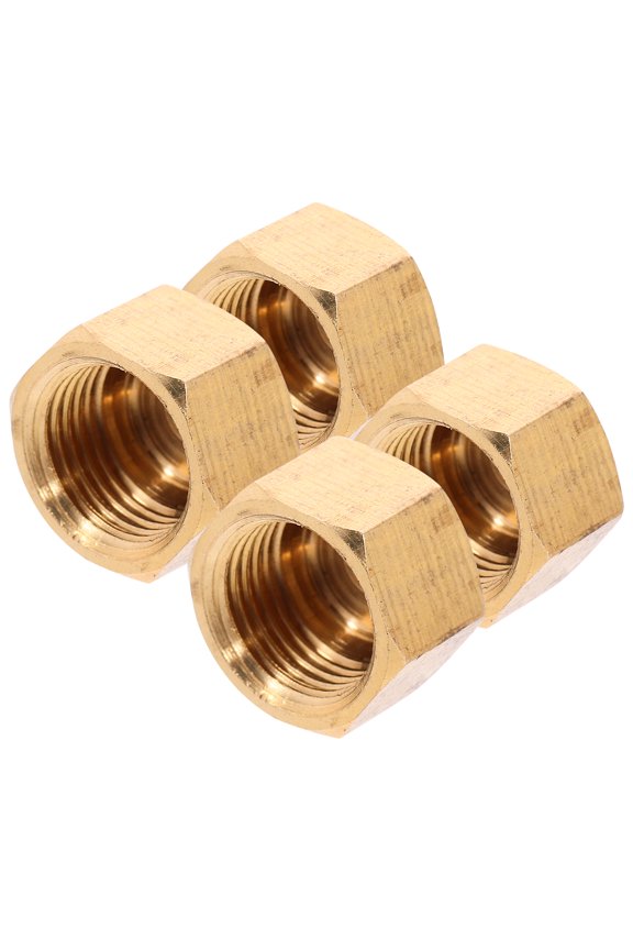 4pcs Copper Flare Caps Flared Tube Fittings 1/8 Compression Caps Gas Line Caps
