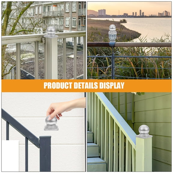 RENACLIPY Iron Caps 4-Pack for Fence Posts, Protective Post Caps for Outdoor Fencing
