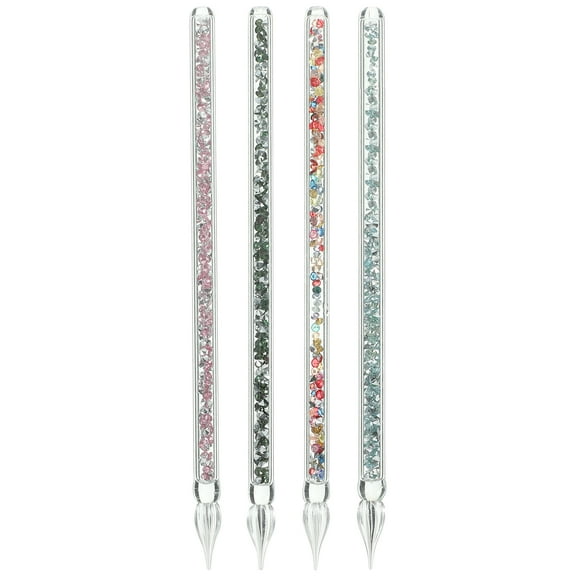 RENACLIPY Colored Glass Dip Pen Set 4 Pieces Portable Pens for Art Drawing Writing and Daily Use