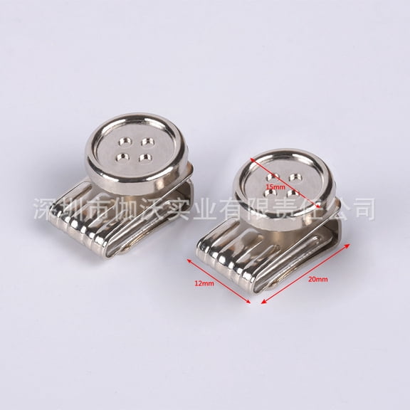 4pcs Metal Suspenders Buttons Movable Clips for Pants Jeans Hats Replacement Accessories No Sew Button End