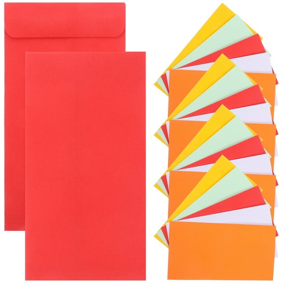 LEXSOMEO 50Pcs Cash Envelopes Money Envelopes Budgets Envelopes Colored Paper Envelopes