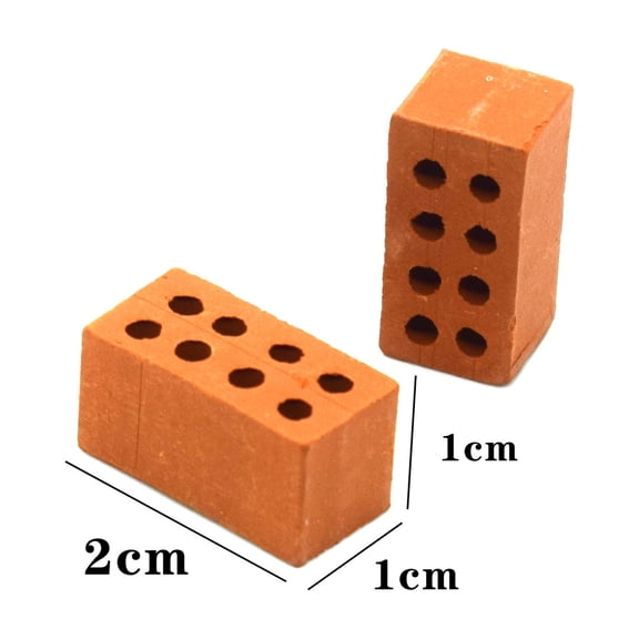 LEXSOMEO 50pcs Miniature Bricks Realistic Fake Bricks Dollhouse Building Supplies Architectural Model Accessories Mini Bricks Blocks for DIY Crafts Landscape