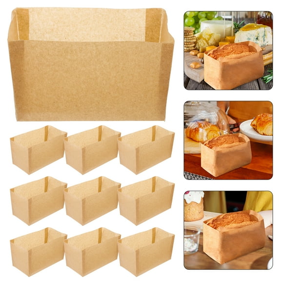 LEXSOMEO 50pcs Paper Loaf Pan Liner Nonstick Bread Baking Liners Parchment Bread Pan Liners Cupcake Wrappers Liners for Toast Bread Bread Baking Accessories