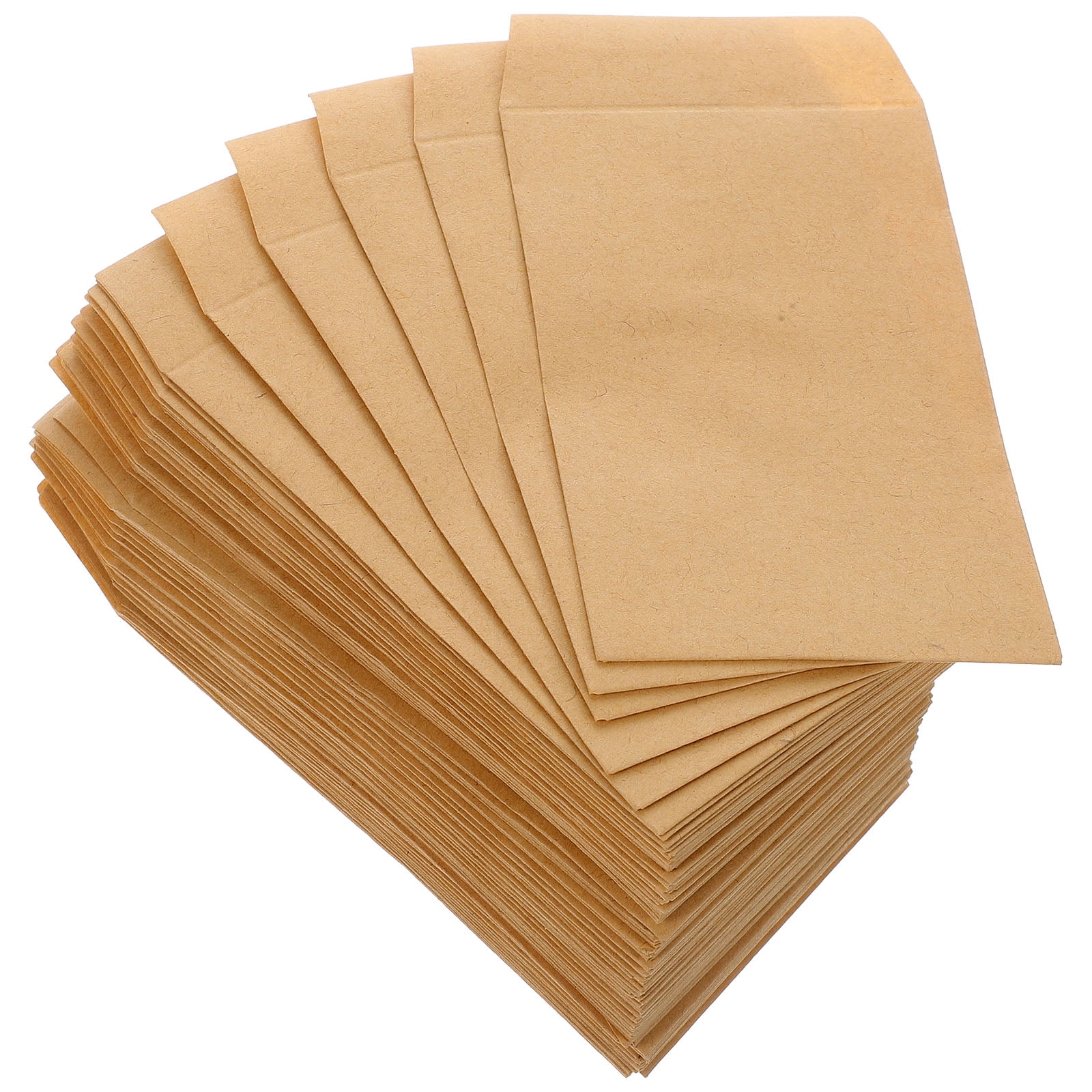 LEXSOMEO 50pcs Small Brown Kraft Paper Envelopes Mini Reusable ...