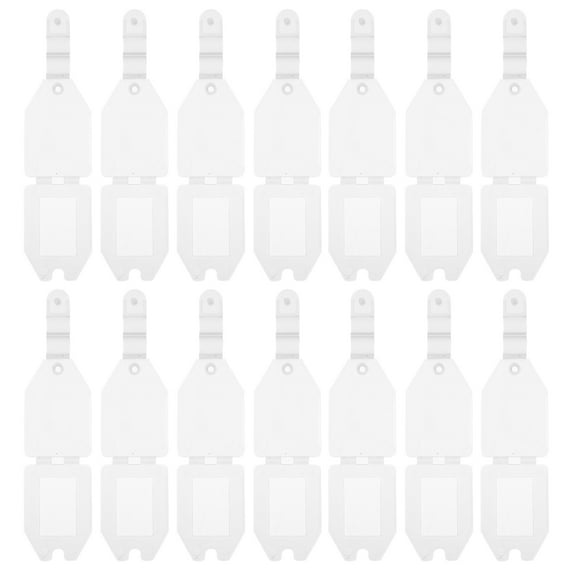 LEXSOMEO 50pcs Wire Shelf Label Holder Plastic Basket Label Holders With Snap Lock Reusable Bins Basket Labels Clip Retail Tag Ticket Hanger Clips For Home Market Office