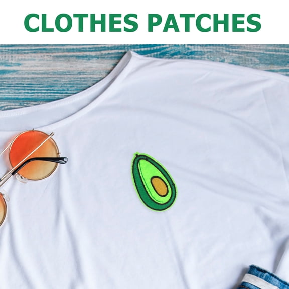 LEXSOMEO 5pcs Avocado Patches Badge Fruits Embroidered Patch Applique Cartoon Iron Sew on Patches Sewing Accessories for DIY Clothes Green