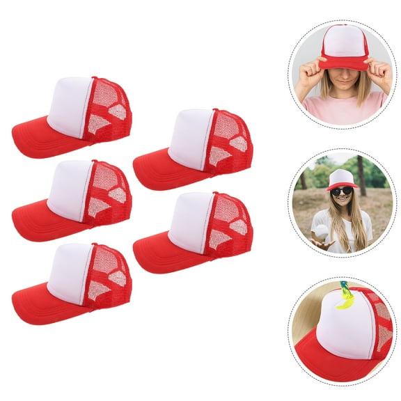 LEXSOMEO 5pcs Heat Transfer Baseball Caps Blank Printing Mesh Design Sublimation Hats