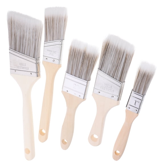 LEXSOMEO 5pcs Portable Paint Brushes Wall Painting Brushes Wooden Handle Paint Brushes Reusable Paint Brushes