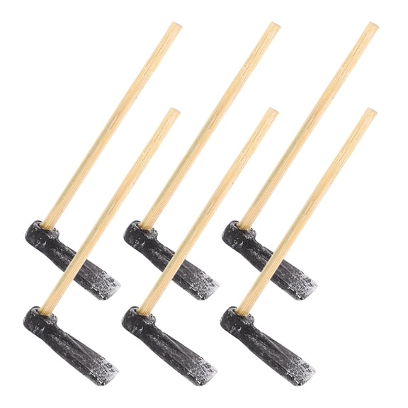 LEXSOMEO 6Pcs Garden Miniature Hoe Craft Mini Hoe Model Dollhouse Hoe Miniature Garden Tool Decoration