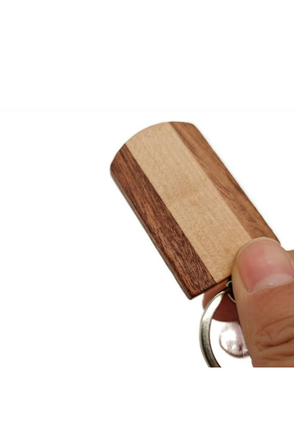 6pcs Blank Keychains Wood Keychain Blanks Wooden Key Rings Crafts Engravable Wooden Keychains