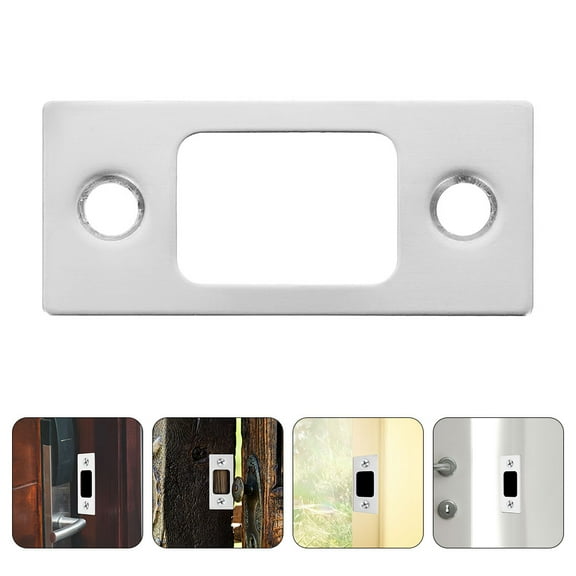 LEXSOMEO 6pcs Deadbolt Strike Plate Deadbolt Strike Plate Stainless Steel Door Strike Plate Filler Sliding Door Safety Lock Satin Nickel