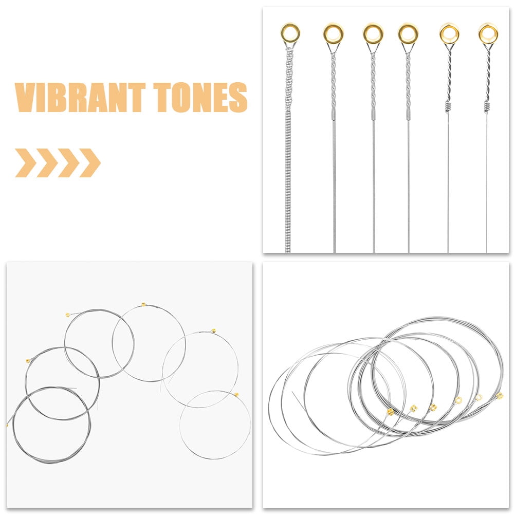 LEXSOMEO 6pcs Electric Guitar Strings Ukulele Strings Acoustic Guitar Strings Replacement Parts Musicians Guitar For Rock Jazz Blues