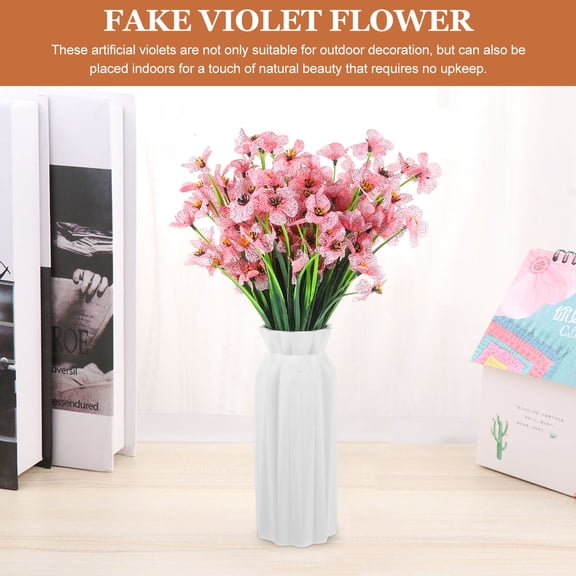 LEXSOMEO 8pcs Artificial Violet Flowers Fake Violet Flowers Faux Flowers Stems Flower Arrangement for Indoor Outdoor