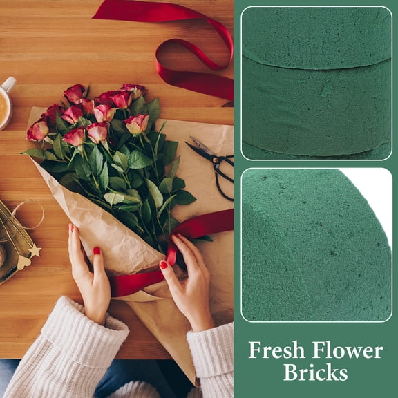 LEXSOMEO 8pcs Floral Mud Round Artificial Flower Mud Blocks for Flower Arrangements