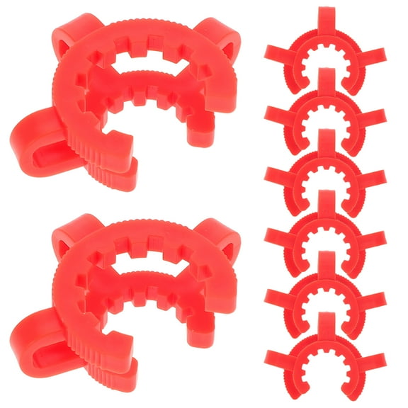 RENACLIPY 8Pcs Plastic Lab Joints Clamp Red Durable Grip Conical Interface Clips for Labs