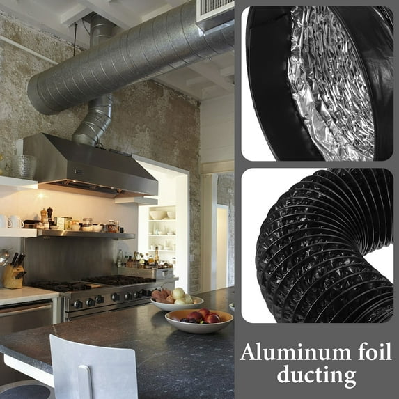LEXSOMEO Aluminum Foil Ducting Hose Dryer Vent Hose Dryer Ventilation Hose Flexible Aluminum Foil Hose
