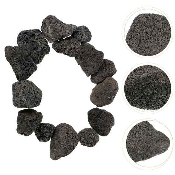 Natural Black Lava Rocks for Aquarium, Fish Tank Landscaping, Garden Plants, Bonsai, Fire Pits - Volcanic Decorative Stones (0.33lb/Bag)