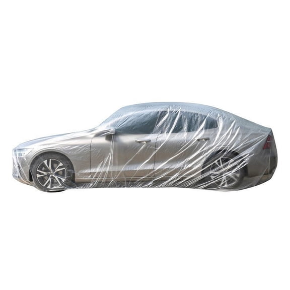 RENACLIPY Transparent Disposable Car Cover 0.1mm PE Plastic Film All Weather Compatible with Various Car Models