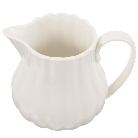 RENACLIPY White Ceramic Creamer Pitcher, 1-Pack Small Jug for Coffee and Tea Serving