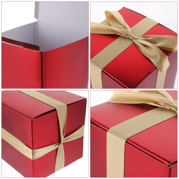 RENACLIPY Large Matte Red Box Decoration Cube Set for Presents and Party Packaging