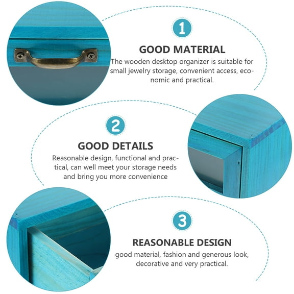 LEXSOMEO Desktop Drawer Box Wood Countertop Storage Cabinet Organizer Tabletop Vanity Chest Closet Box