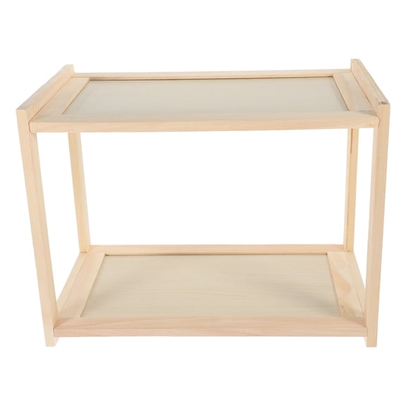 LEXSOMEO Desktop Magazine Storage Organizer Office Books Storage Rack Wood Display Bookshelf