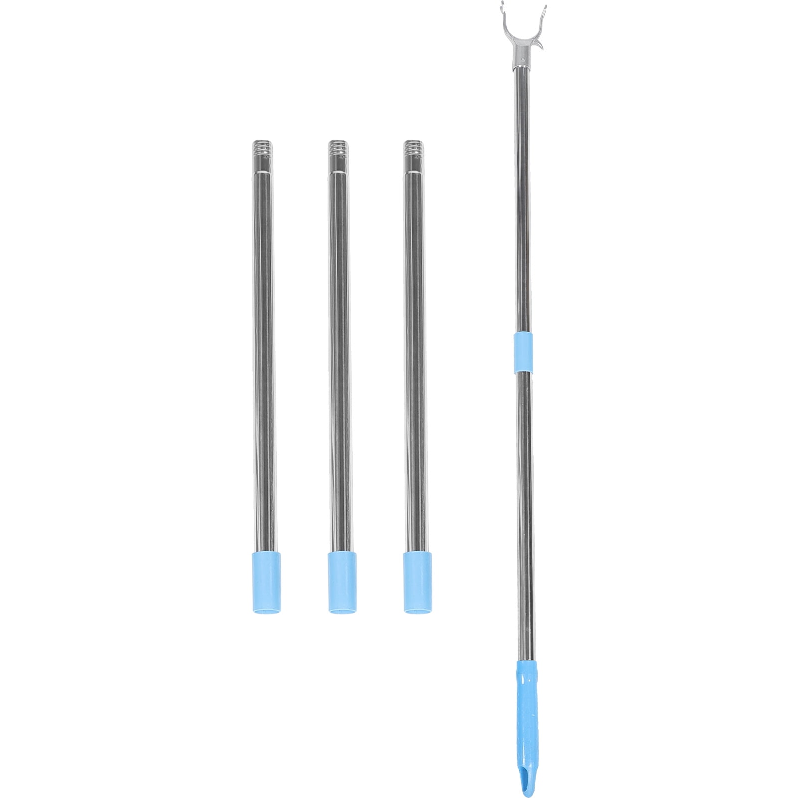 RENACLIPY Adjustable Clothing Rod Clothes Reaching Pole Silver Plastic ...