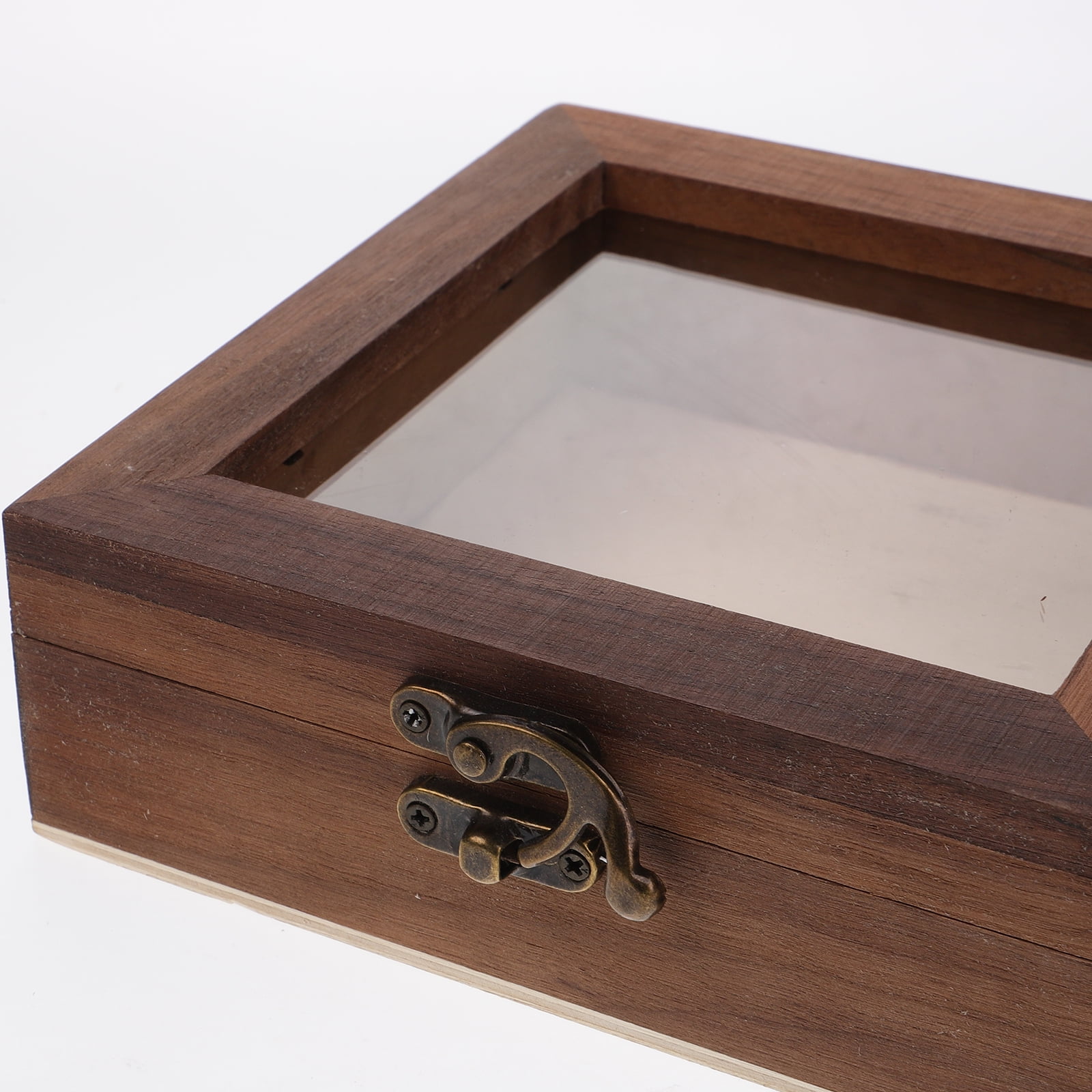 LEXSOMEO Display Case Clear Lid Specimen Display Holder Wooden Storage ...