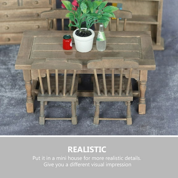 LEXSOMEO Dolls House Table Miniature Accessory Wooden Table Dining Dessert Table Kitchen Decoration