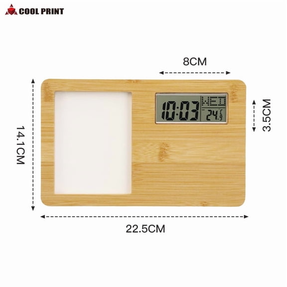 RENACLIPY Electric Wooden Alarm Clock with Photo Frame for Bedroom Family Use, 1 Piece