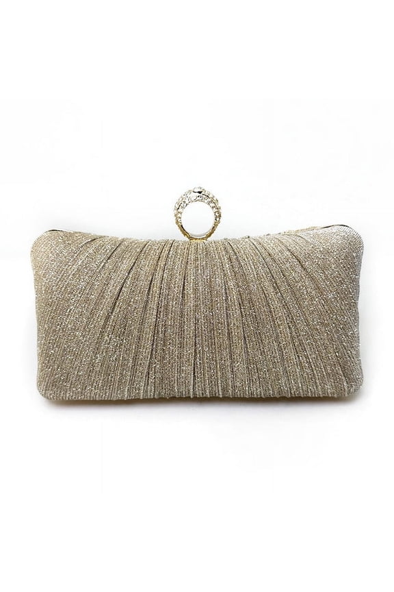 Luxury Golden Clutch Purse for Weddings Satin Evening Bag with Multifunctional Handheld and Shoulder Strap