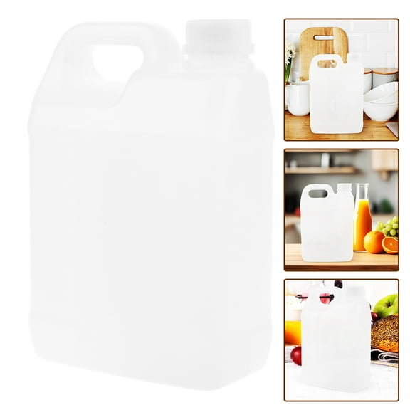 LEXSOMEO 2L Empty Plastic Jug with Handle, Food Reusable Water Bottle, Lidded Container for Juice, Liquid Storage, Home Use