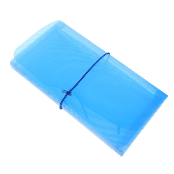 RENACLIPY Portable Blue PP Document Organizer for Bills and Receipts with Button
