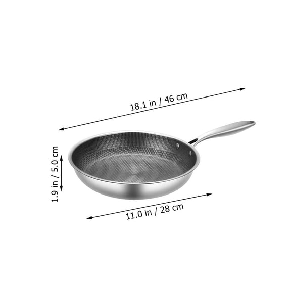 LEXSOMEO Honeycomb Frying Pan Stainless Steel Frying Pan Thickened Seafood Frying Pan With Handle